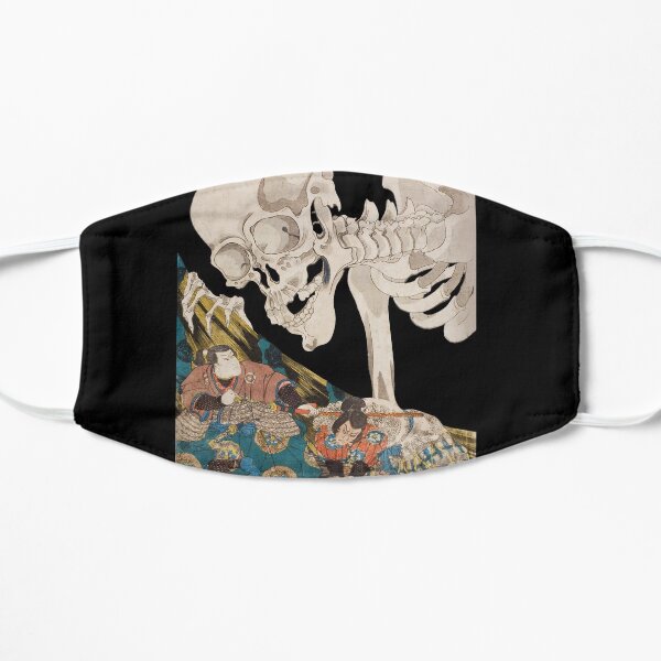 Skeleton Ghost Ukiyo-e Woodblock Print Flat Mask