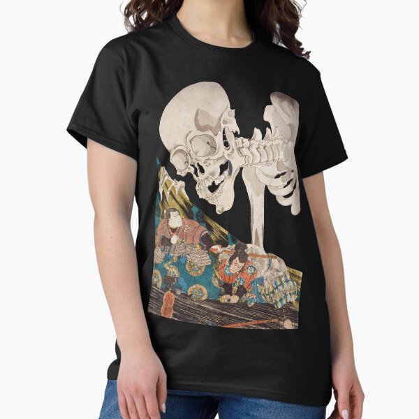Item preview, Skeleton Ghost Ukiyo-e Woodblock Print designed and sold by VintageArchive.
