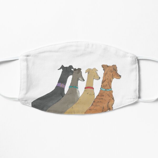Waiting - Four Greyhounds Looking out the Window Flat Mask