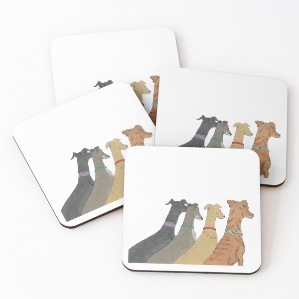 Item preview, Waiting - Four Greyhounds Looking out the Window designed and sold by JaneWrenArt.