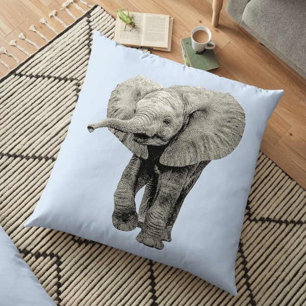 Cute Baby Elephant Picture Floor Pillow
