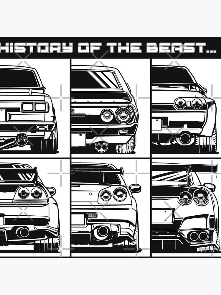 Skyline Gtr Hakosuka Kenmeri R32 R33 R34 Gt R R35 Godzilla Car Japanese Legendary Cars Car Lover Car Guy Car Fan Car Enthusiast Gearhead Petrolhead Jdm Lover Gift Art Board Print By