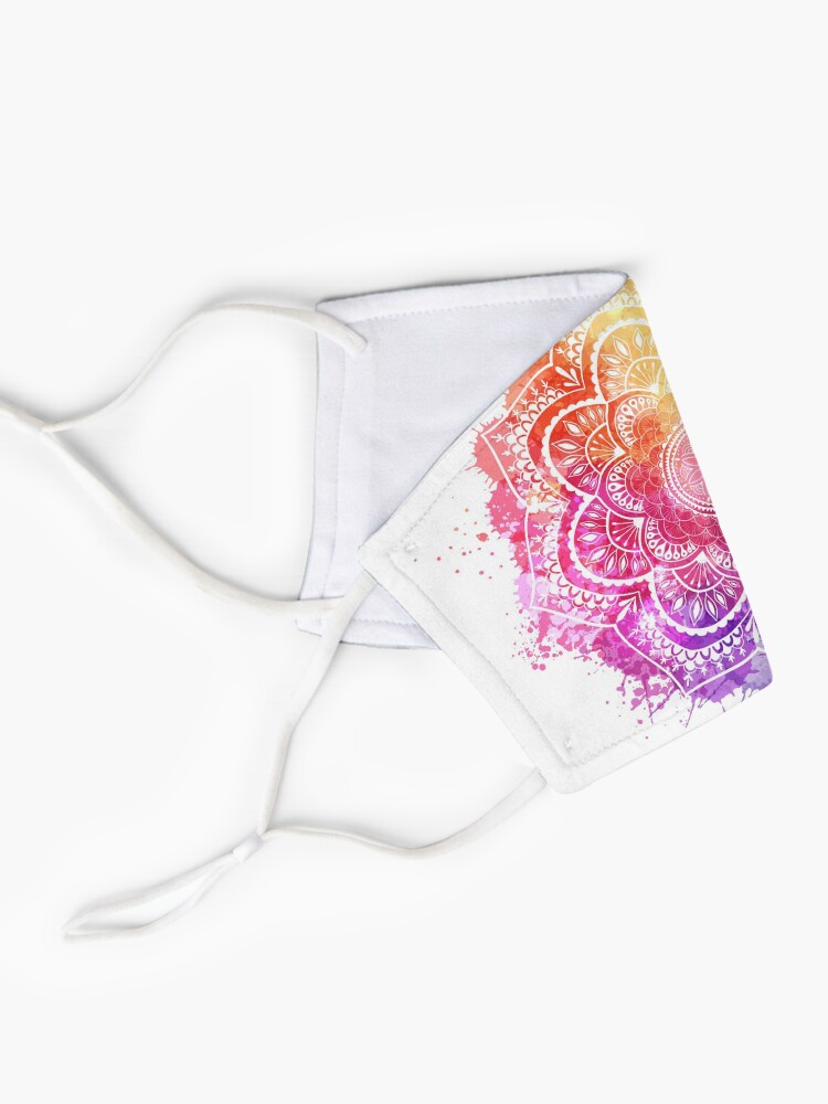 Alternate view of Watercolor Splash Mandala white background Mask