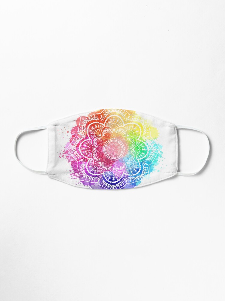 Alternate view of Watercolor Splash Mandala white background Mask