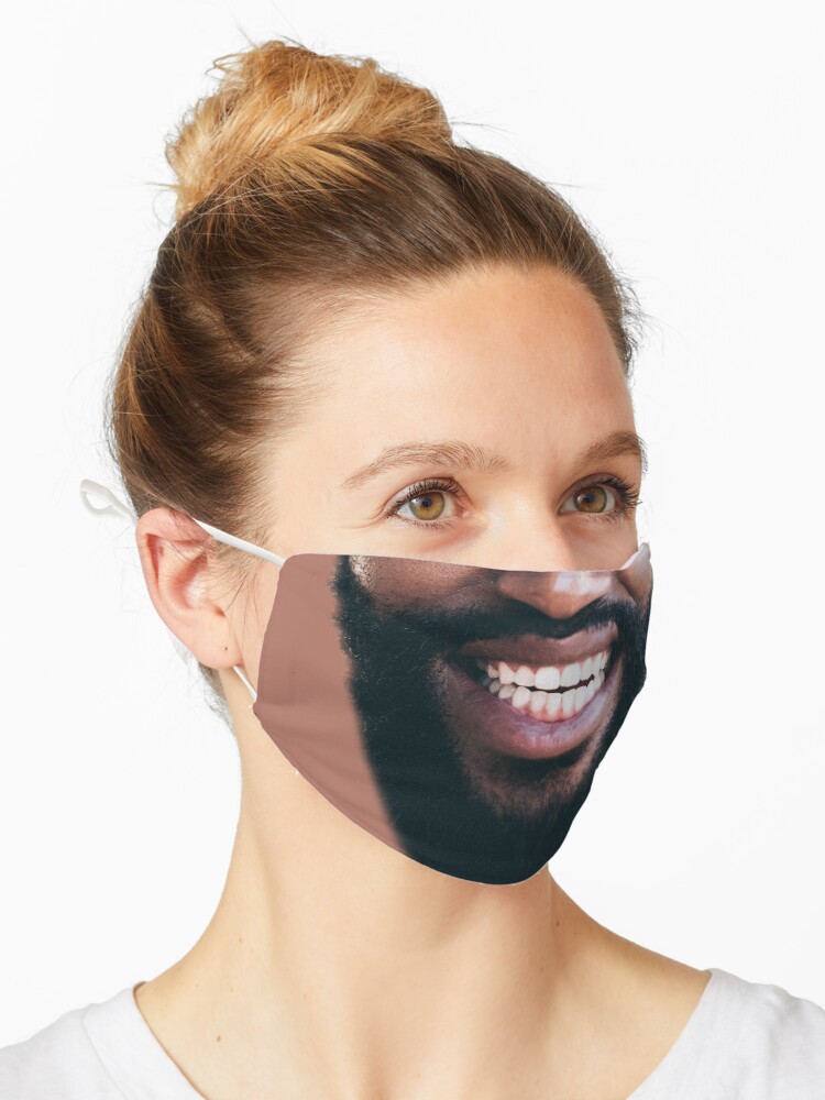Funny Textile African Face Black Bearded Man Style, Natural Look black hair Funny Textile African Face Black Bearded Man Style, Natural Look black hair