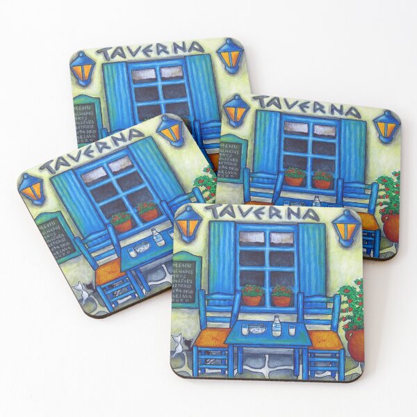 Artikelvorschau, Griechische Taverne - Tisch für zwei entworfen und verkauft von Lisa Lorenz Paintings.