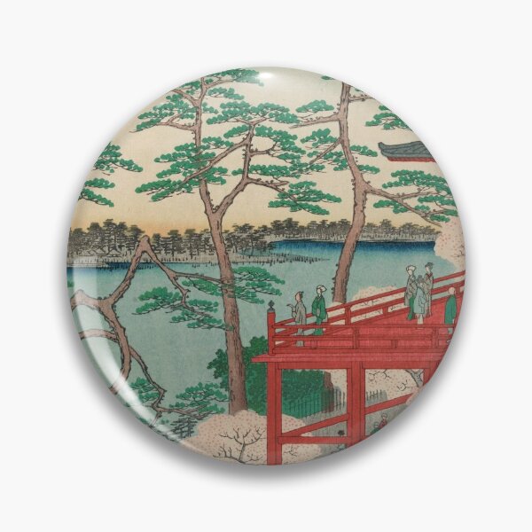 Item preview, Spring Blossoms and Pond Ukiyo-e Japanese Art designed and sold by VintageArchive.