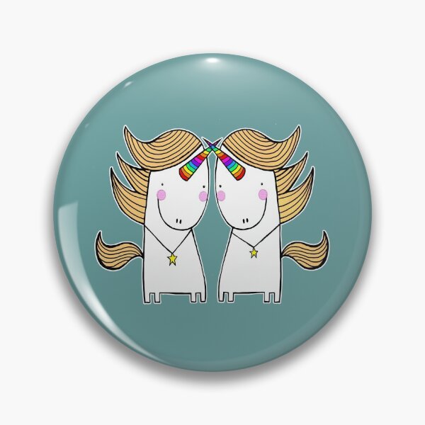 Item preview, Uni and Una unicorns with rainbow horns designed and sold by stamptout.
