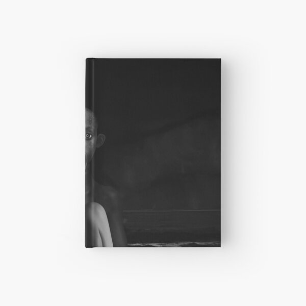 Deep Dark - collage art, metamorphosis, black and white Hardcover Journal