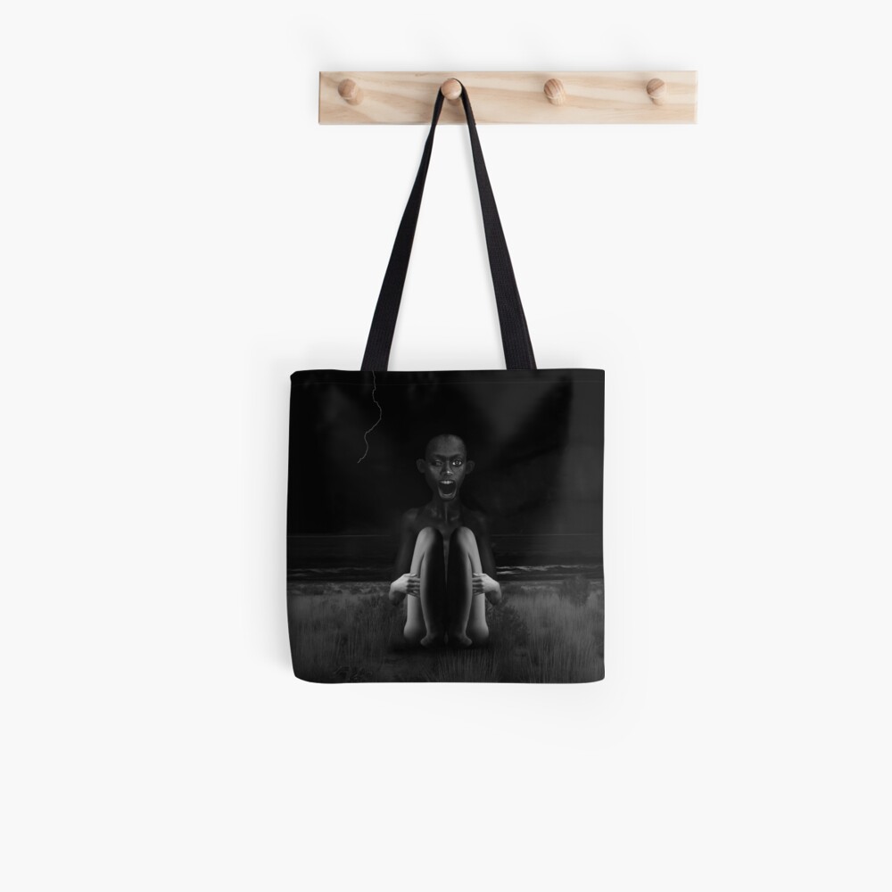 Deep Dark - collage art, metamorphosis, black and white Tote Bag