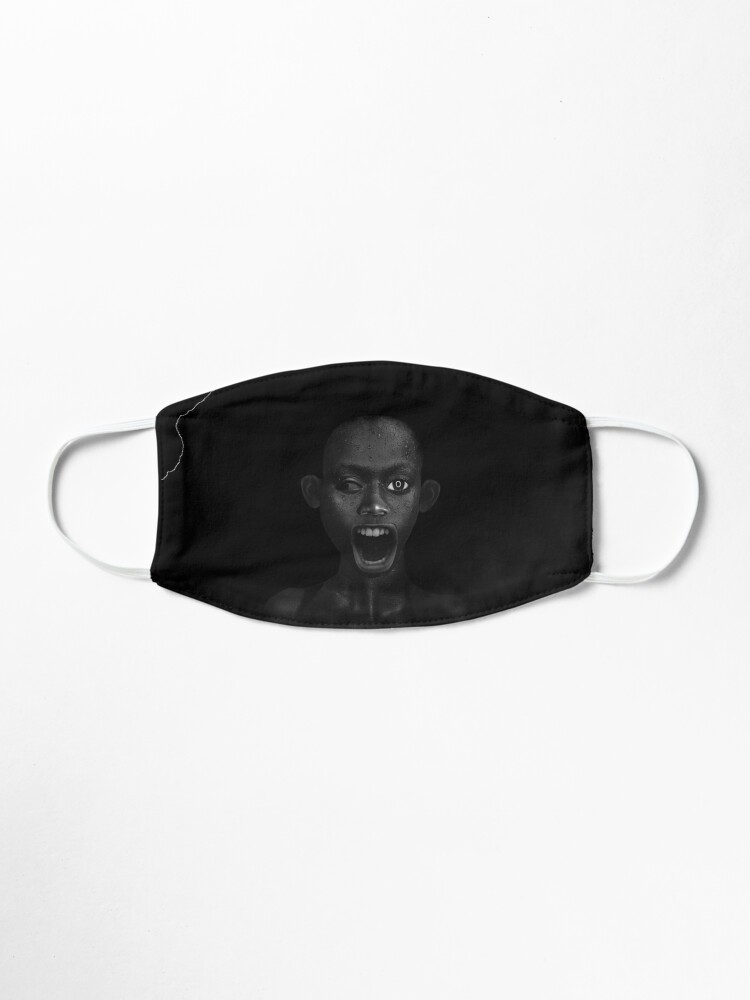 Alternate view of Deep Dark - collage art, metamorphosis, black and white Mask