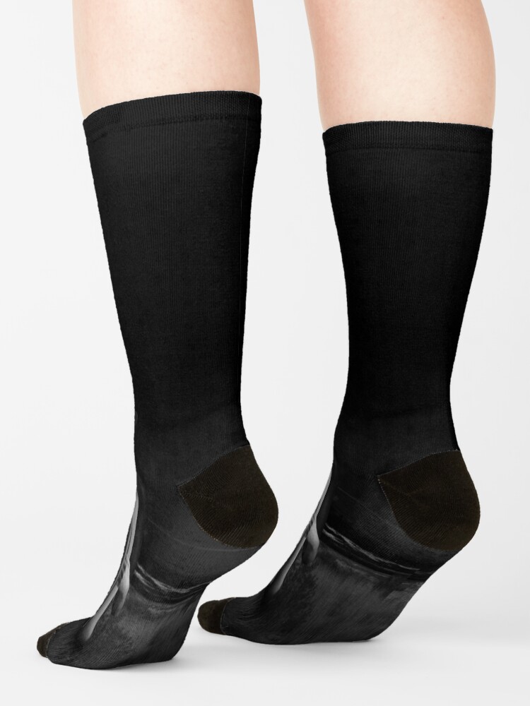 Alternate view of Deep Dark - collage art, metamorphosis, black and white Socks
