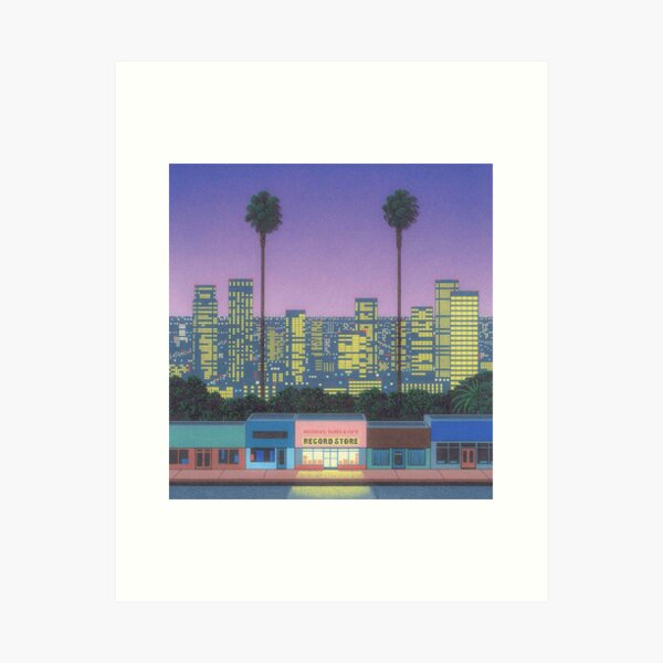 Hiroshi Nagai, record store Art Print