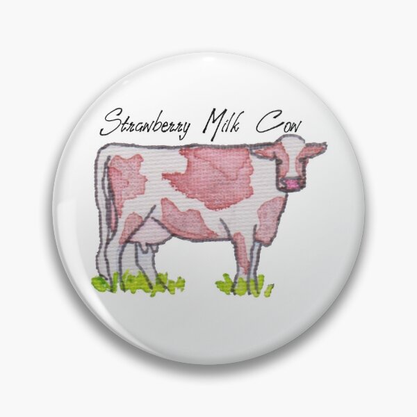 Item preview, Watercolor Strawberry milk cow designed and sold by shelovesducks.