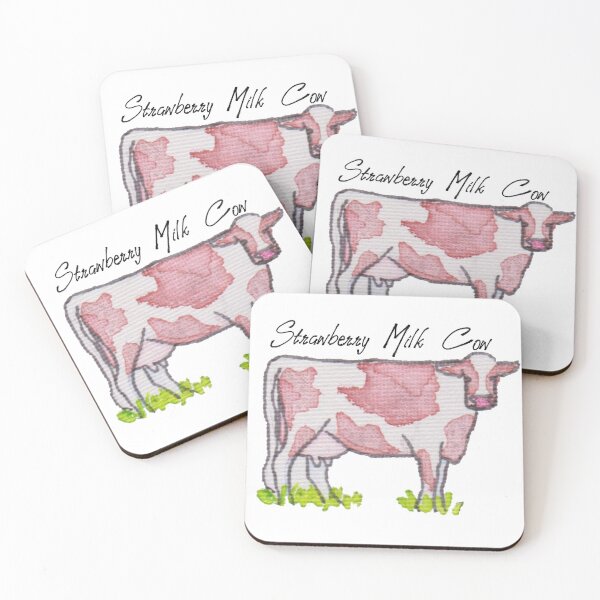 Item preview, Watercolor Strawberry milk cow designed and sold by shelovesducks.