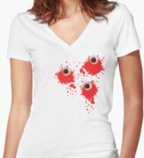 Bullet holes Women's Fitted V-Neck T-Shirt