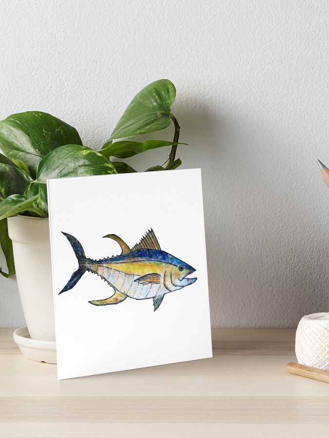 Yellowfin Tuna Fish Art Board Print for Sale by Michelebuttons