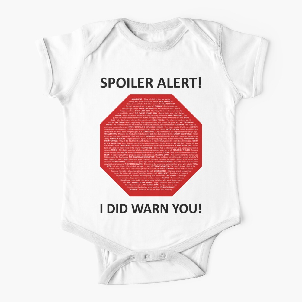 Spoiler Alert Baby One Piece By Paulychilds Redbubble