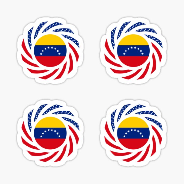 Venezuelan American Multinational Patriot Flag Series Sticker