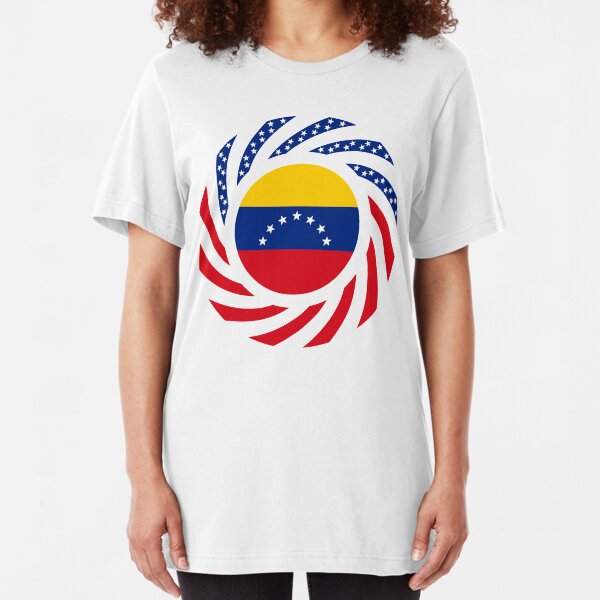 Venezuelan American Multinational Patriot Flag Series (7 Stars) Slim Fit T-Shirt