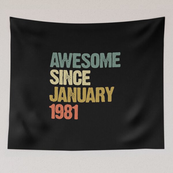 Item preview, Awesome Since January 1981 39th Birthday Gift designed and sold by vomaria.