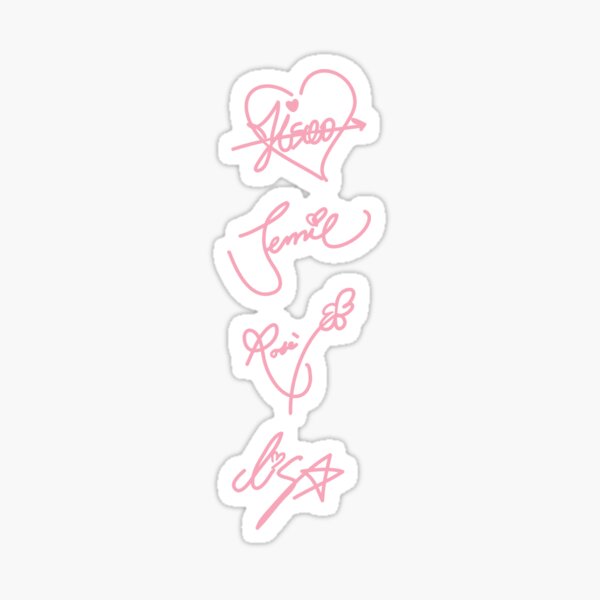 blackpink signatures sticker by velvetmoonlab redbubble