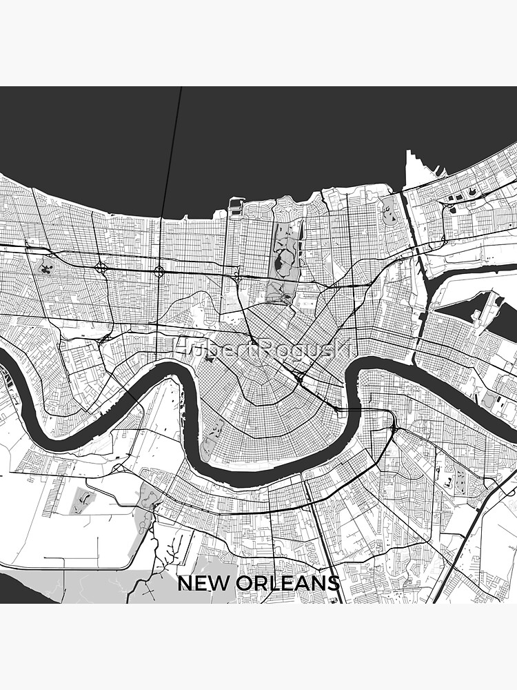 New Orleans Map Gray Sticker For Sale By Hubertroguski Redbubble 4975