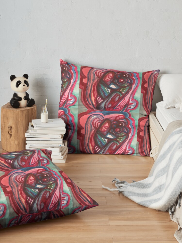 Alternate view of Red and plum Floor Pillow