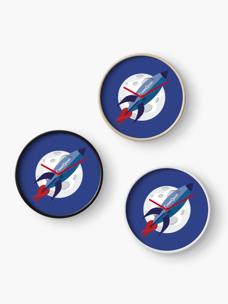 Thumbnail 3 of 4, Clock, CosmoQuest Rocket designed and sold by CosmoQuestX.