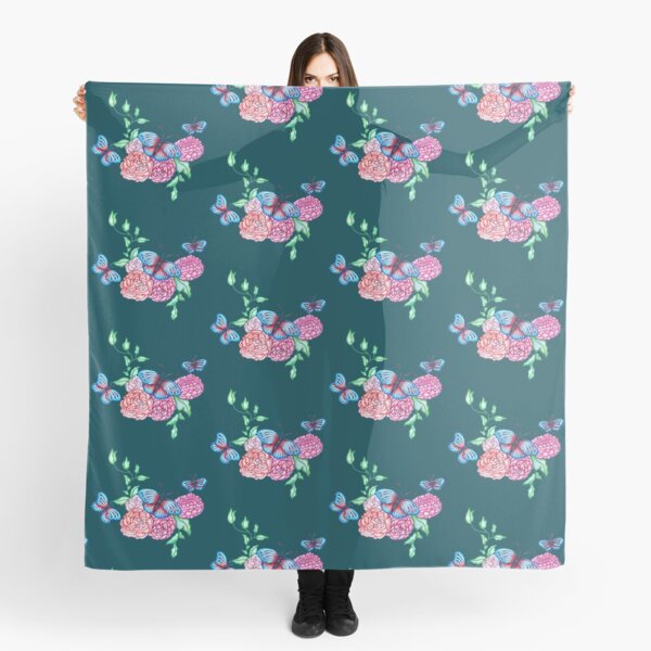 Moths In Blue Scarf