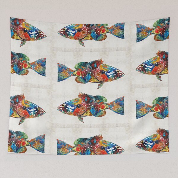 Item preview, Colorful Grouper Art Fish by Sharon Cummings designed and sold by Sharon Cummings Art.