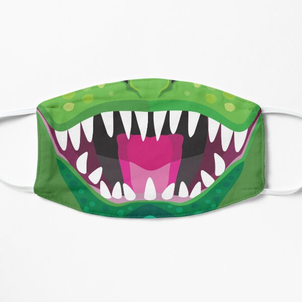 T-Rex Dinosaur with Open Mouth and Fangs Flat Mask