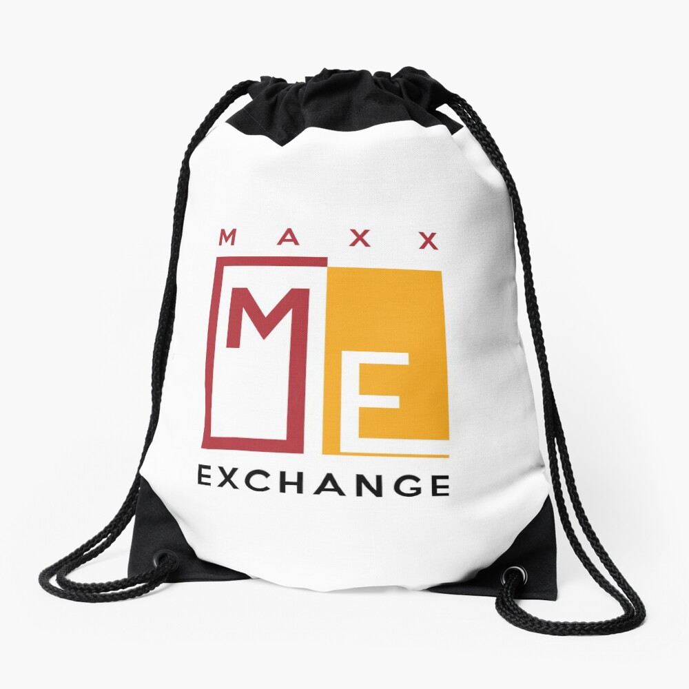 Maxx Exchange Brand Crimson and Gold Emblem Logo. Drawstring Bag