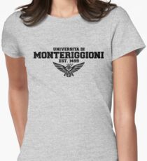 Universita di Monteriggioni (Black) Women's Fitted T-Shirt