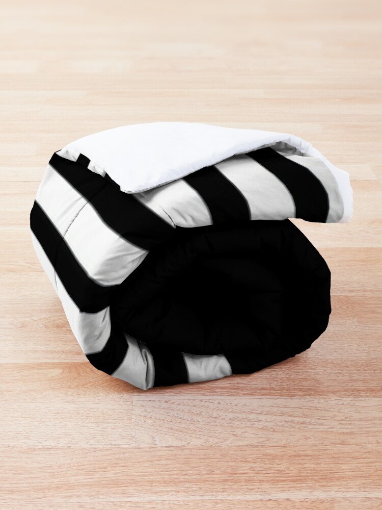 Alternate view of Nautical black white stripes and black white anchors Comforter