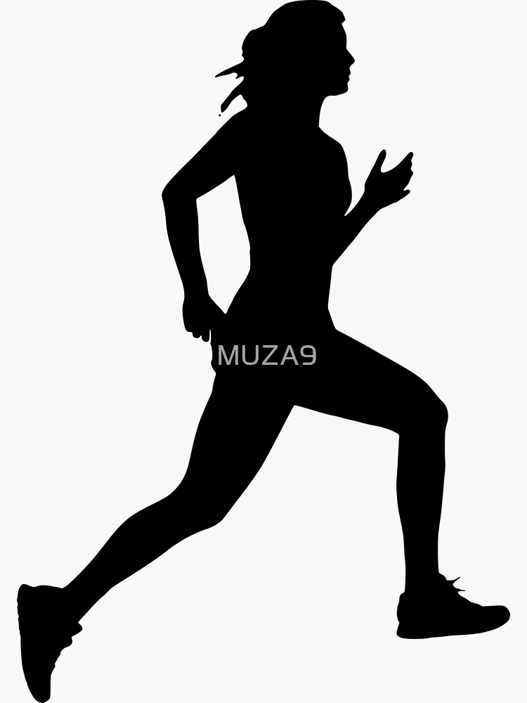 "Girl Runner" Sticker by MUZA9 Redbubble