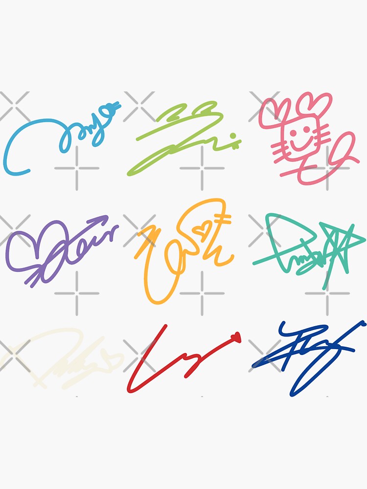 "TWICE SIGNATURES" Sticker for Sale by velvetmoonlab | Redbubble