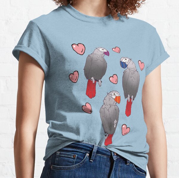 African Grey Parrot wearing medical mask Classic T-Shirt