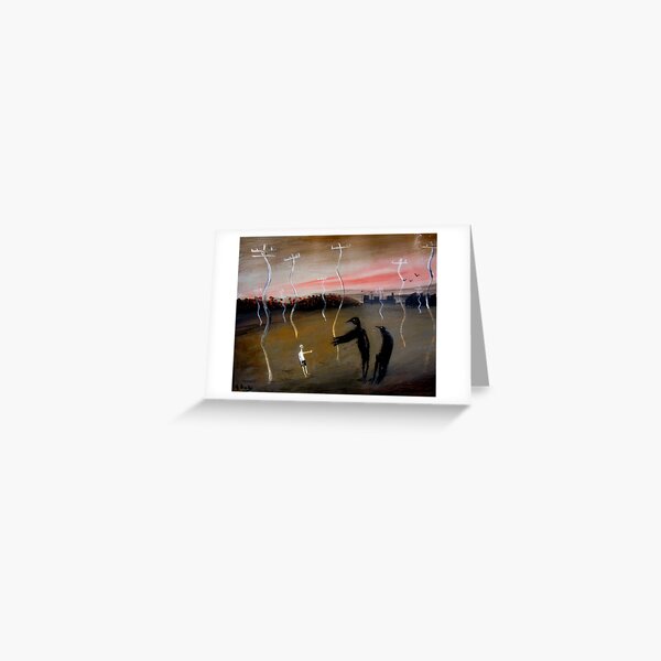 boy and crows Greeting Card