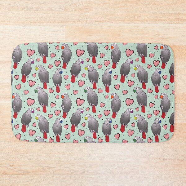 Item preview, African Grey Parrot wearing medical mask designed and sold by einsteinparrot.