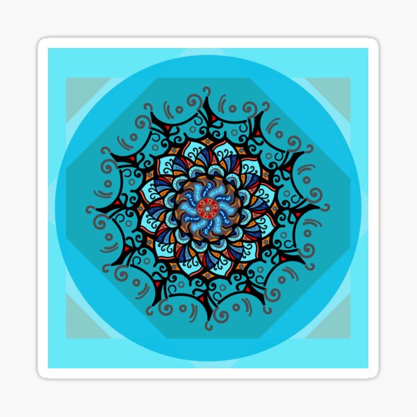 Mandala spring blue Sticker