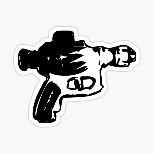 Lazer Gun Stickers Redbubble - where is the ray gun in area 51 roblox