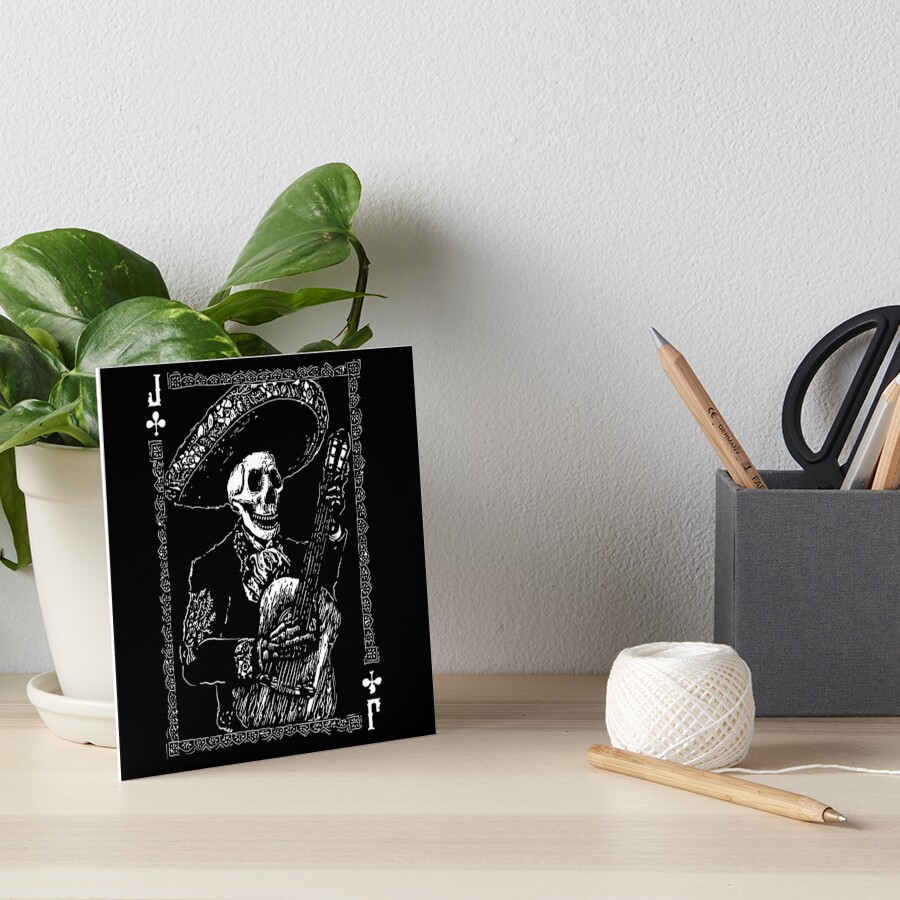 Day of the Dead Jack of Clubs Art Board Print