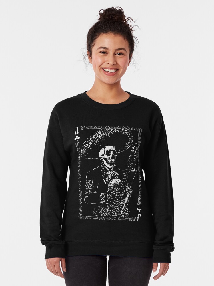 Alternate view of Day of the Dead Jack of Clubs Pullover Sweatshirt