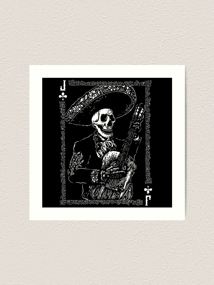 Alternate view of Day of the Dead Jack of Clubs Art Print