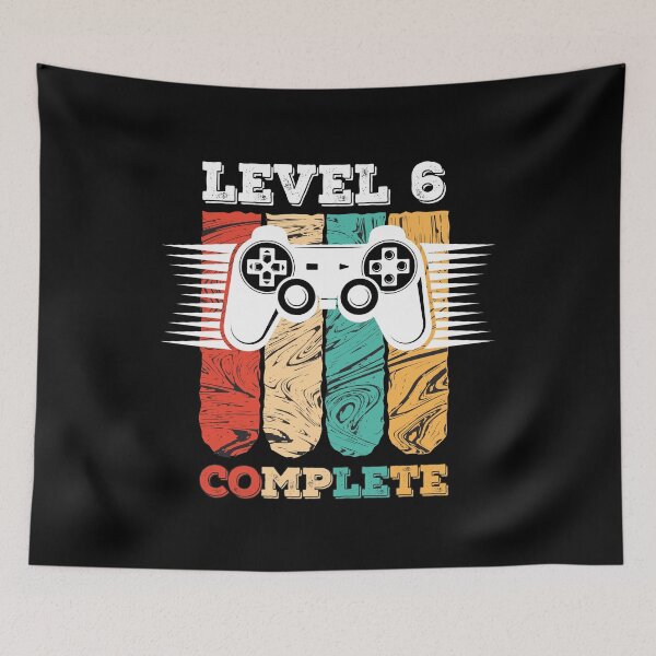 Item preview, Level 6 Complete 6th Birthday - Celebrate 6th Wedding Gift Video Gamer designed and sold by graphicmeyou.