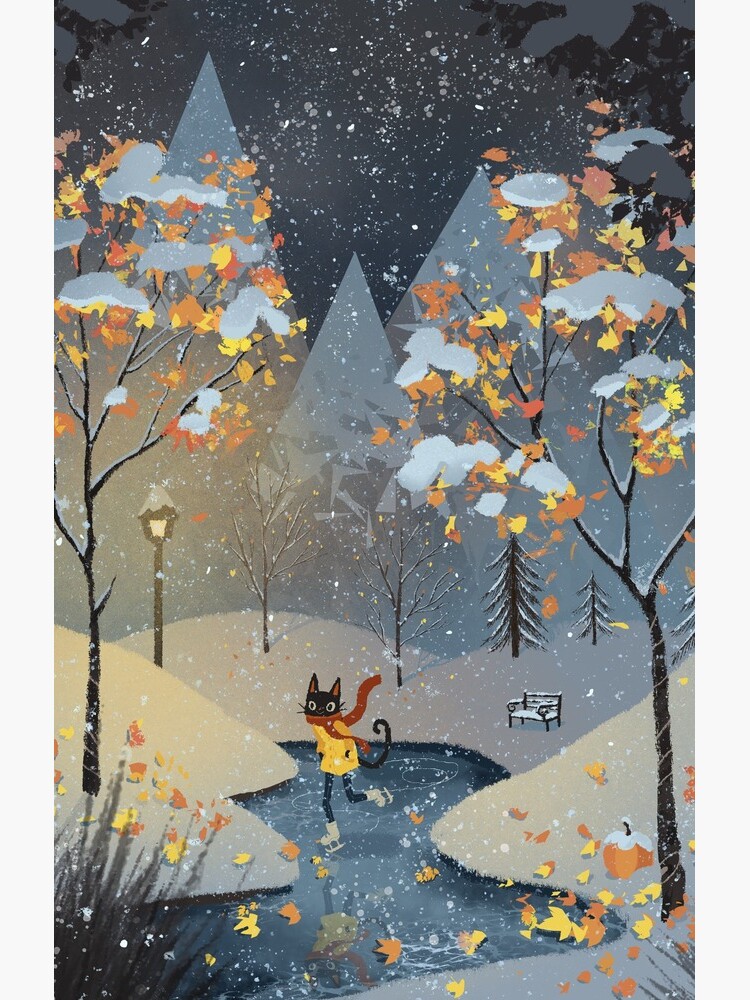Ice Skating Cat by katiecrumpton