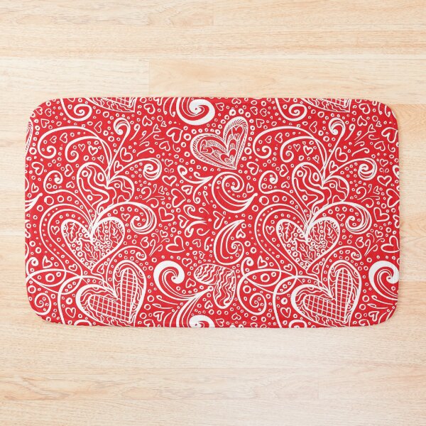 Item preview, Red and White Floral Pattern designed and sold by Image NDesign.