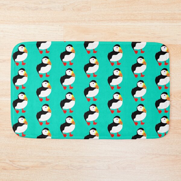 Item preview, Stylised puffins on jade / turquoise designed and sold by LittleBettyMakes.