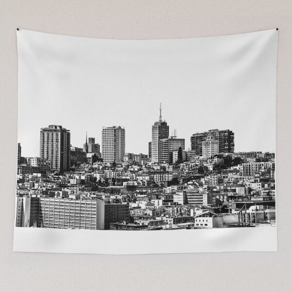 Item preview, city view at San Francisco in black and white designed and sold by Mrvell.